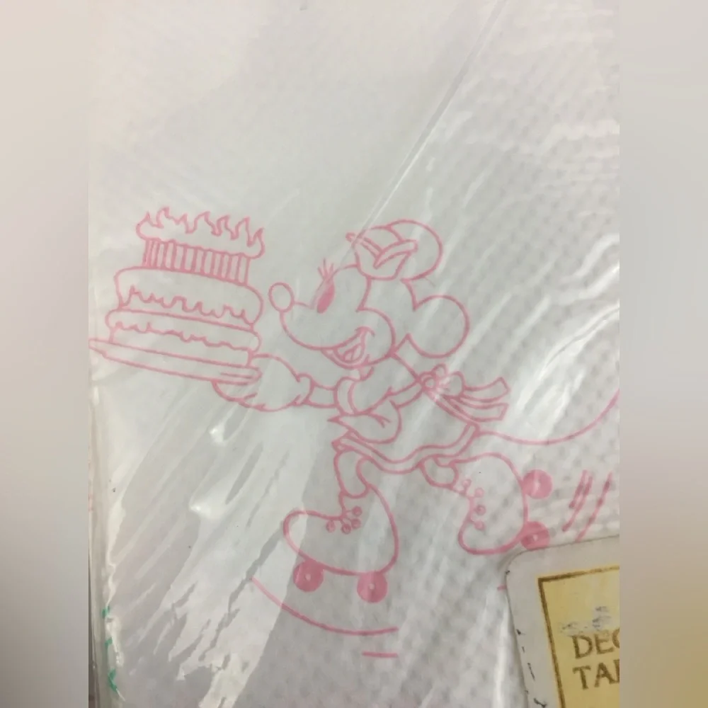 VTG 90s Mickey & Minnie Mouse Retro Diner Paper Tablecloth Gibson Disney Party